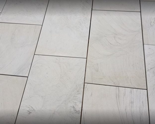 Smooth sawn Yorkstone paving
